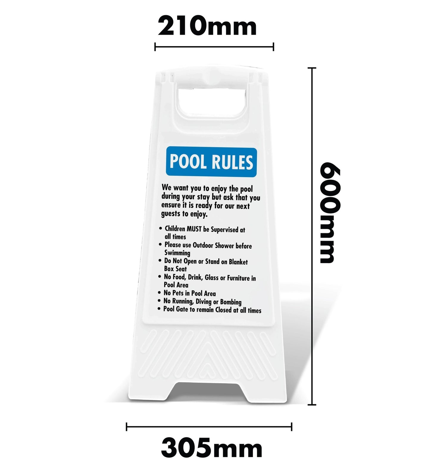 White A - Frame - Pool Rules 4 - New Signs
