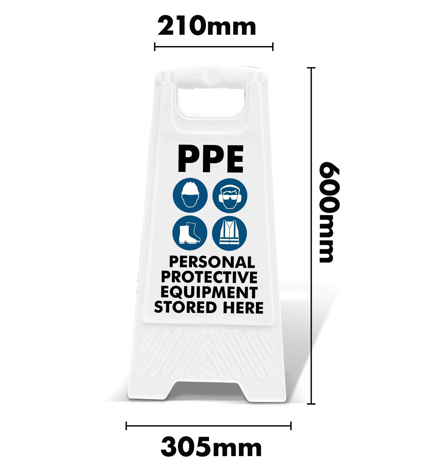 White A - Frame - PPE Personal Protective Equipment Stored Here Symbol - New Signs
