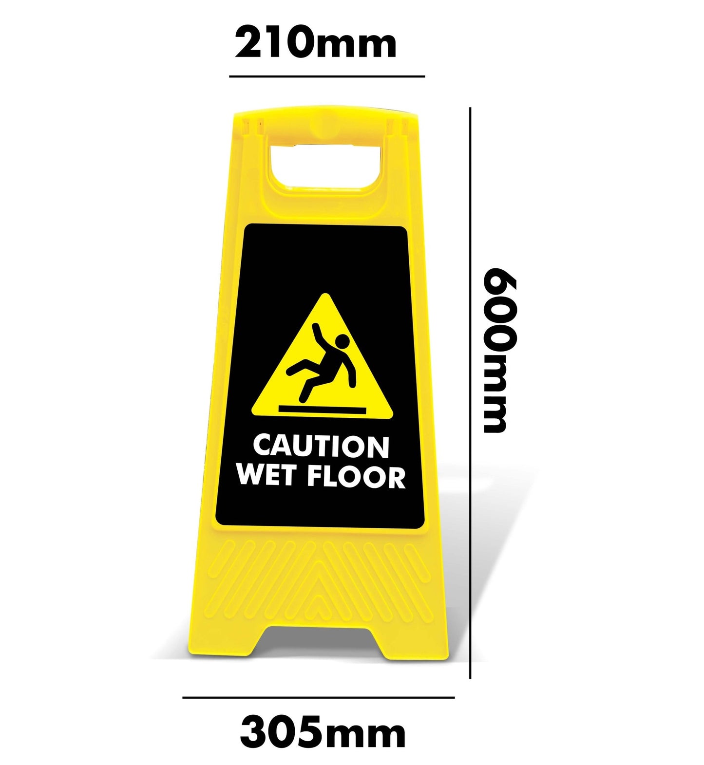 Yellow A - Frame - Caution Wet Floor Black - Black - New Signs