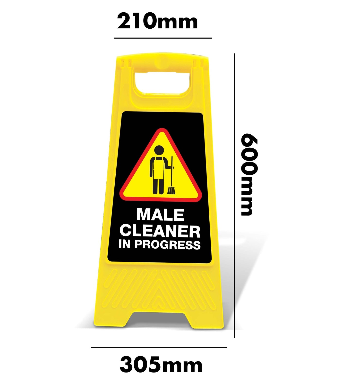 Yellow A - Frame - Male Cleaner In Progress Black - New Signs