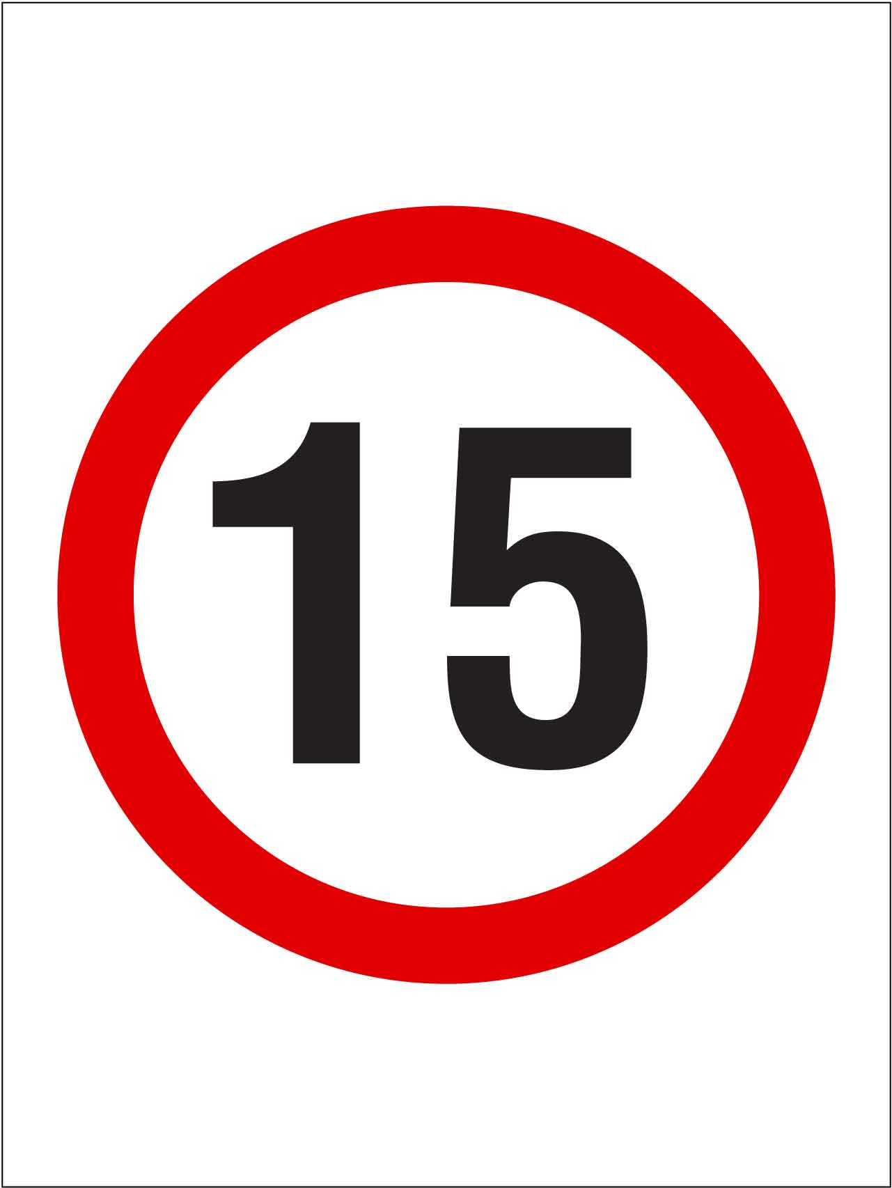 15km Speed Sign - New Signs
