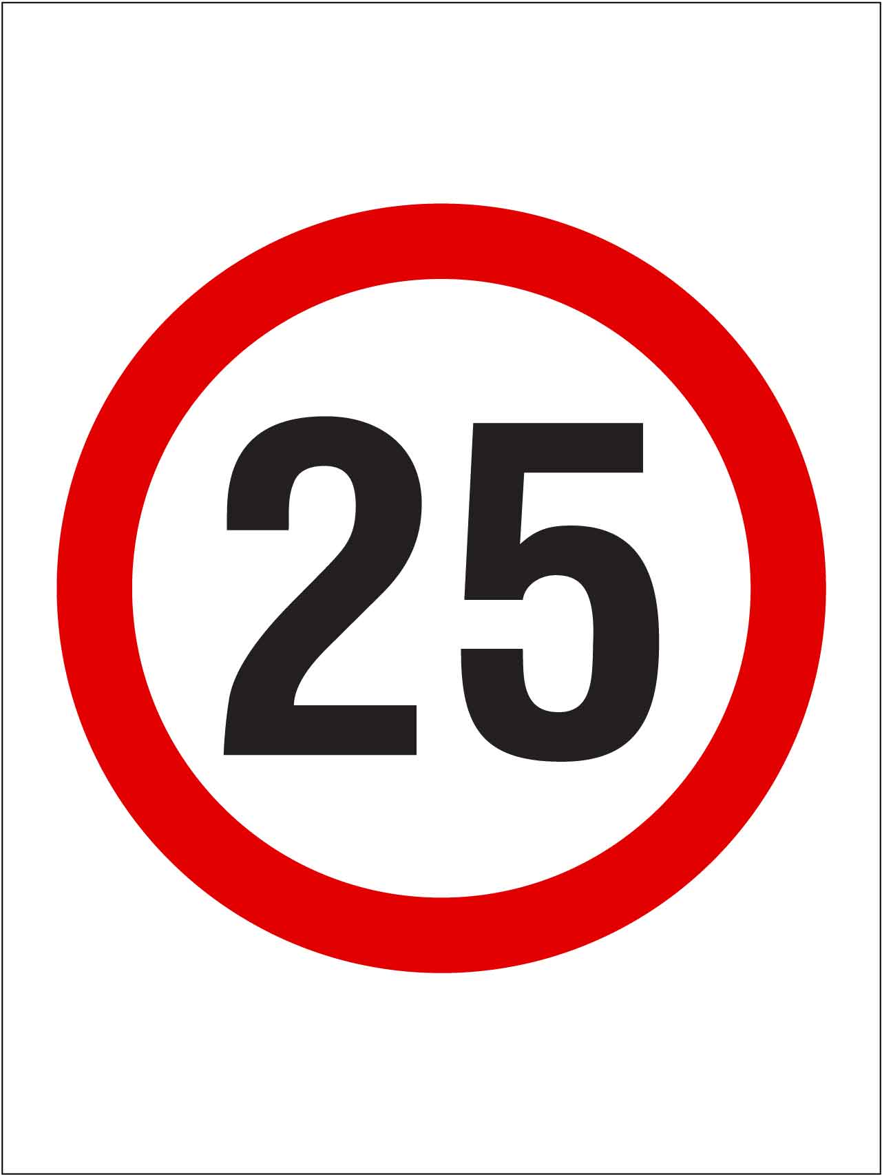 25km Speed Sign - New Signs