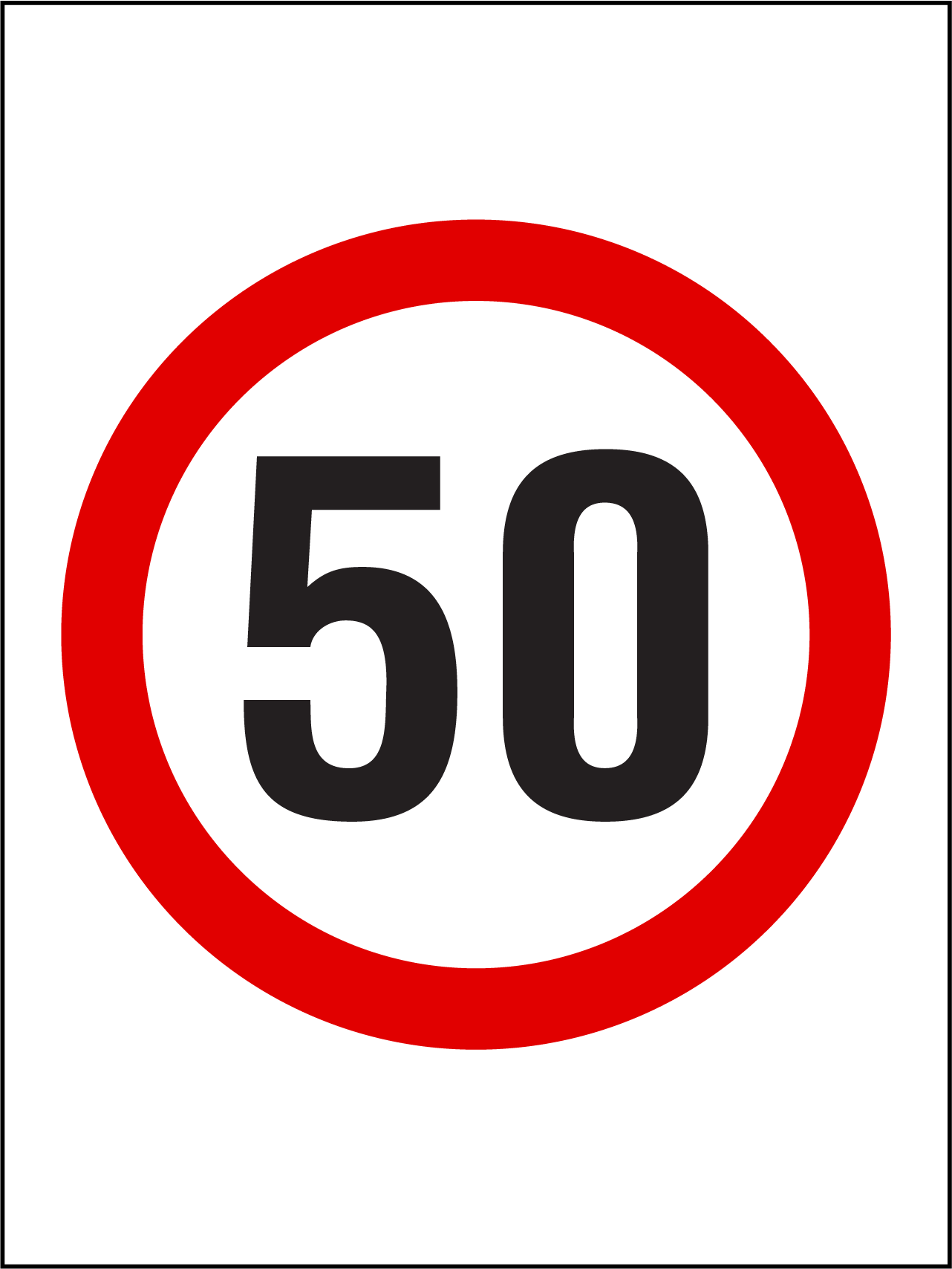 50km Speed Sign