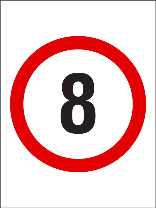 8km Speed Sign