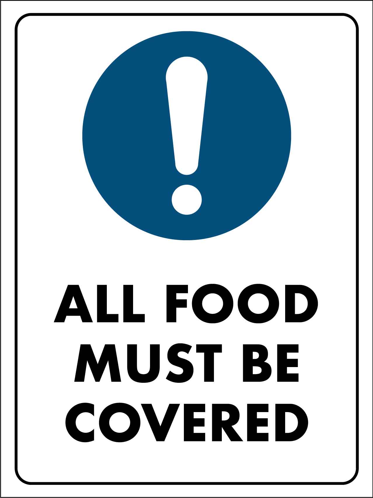 All Food Must Be Covered Sign