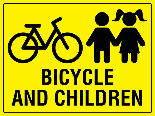 Bicycle and Children Sign