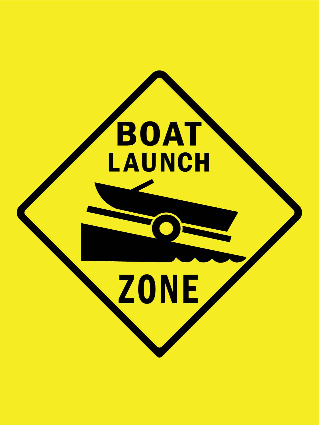 Boat Launch Zone Sign