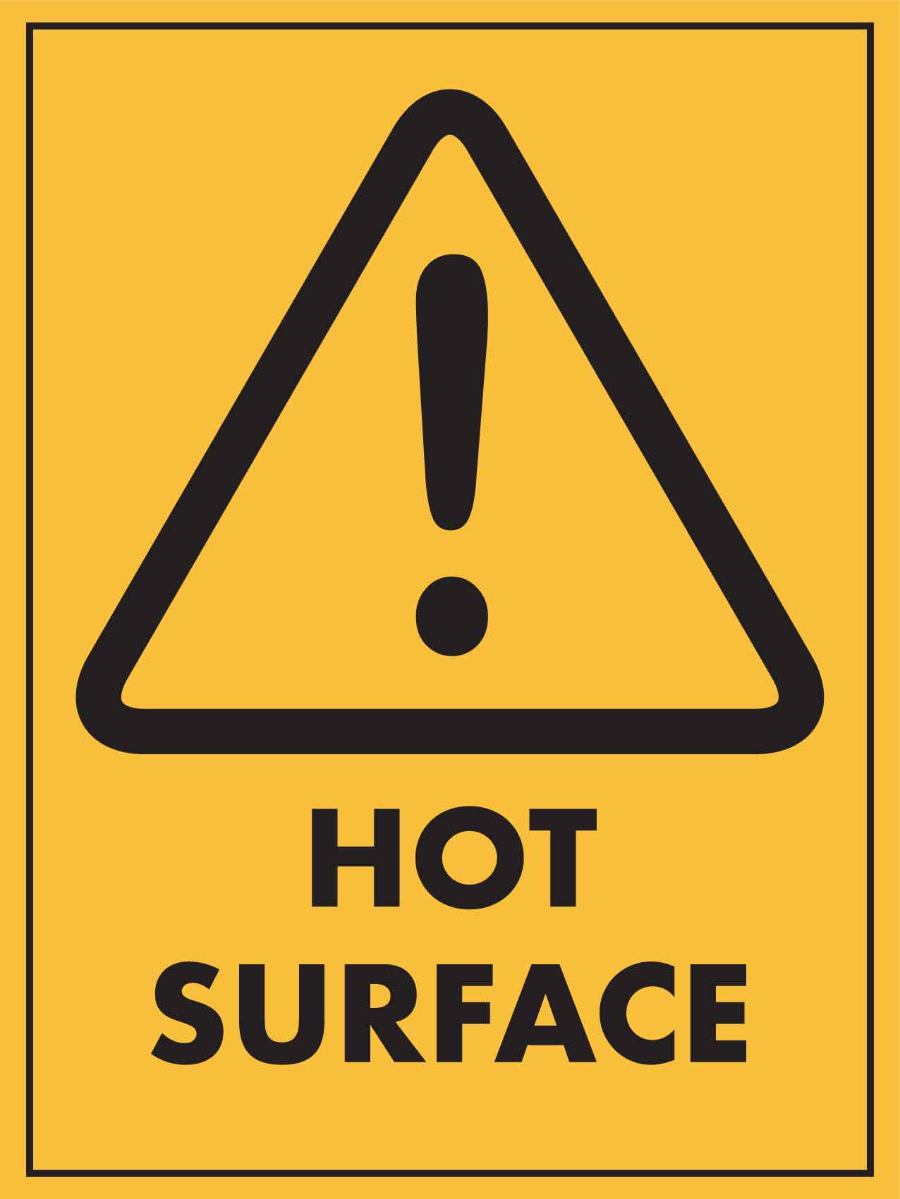Caution Hot Surface Sign