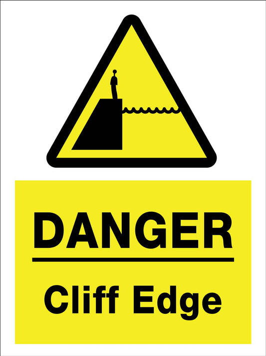 Danger Caution Cliff Edge Sign