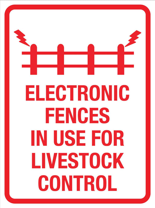Electronic Fences In Use For Livestock Control Sign