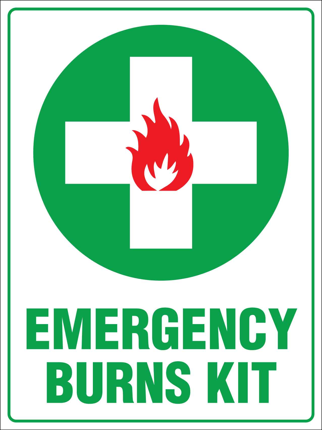 Emergency Burns Kit Sign New Signs