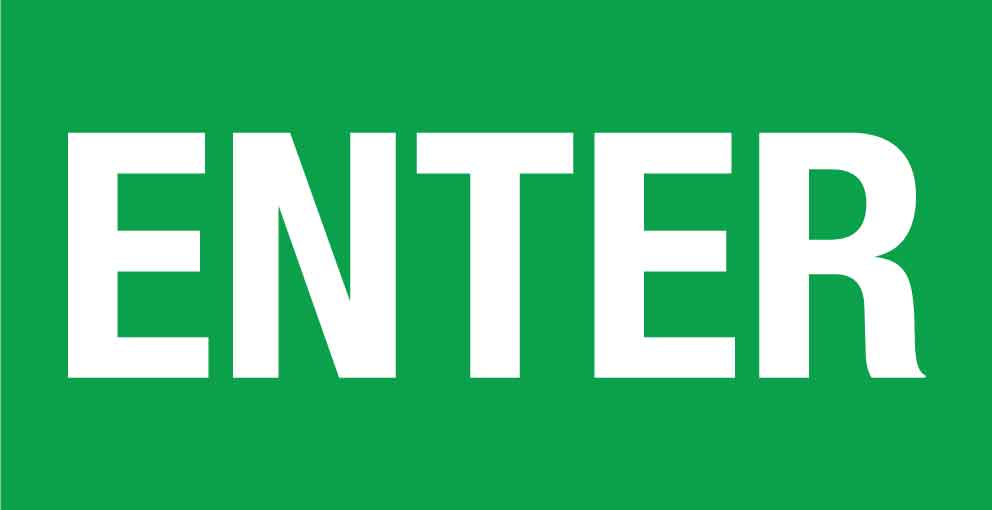Enter Green Small Sign