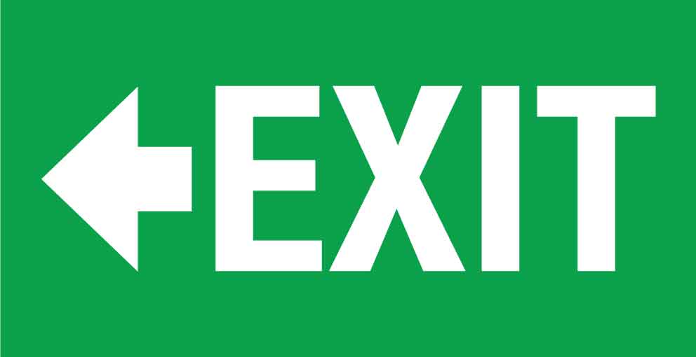 Exit Left Arrow Small Sign New Signs 
