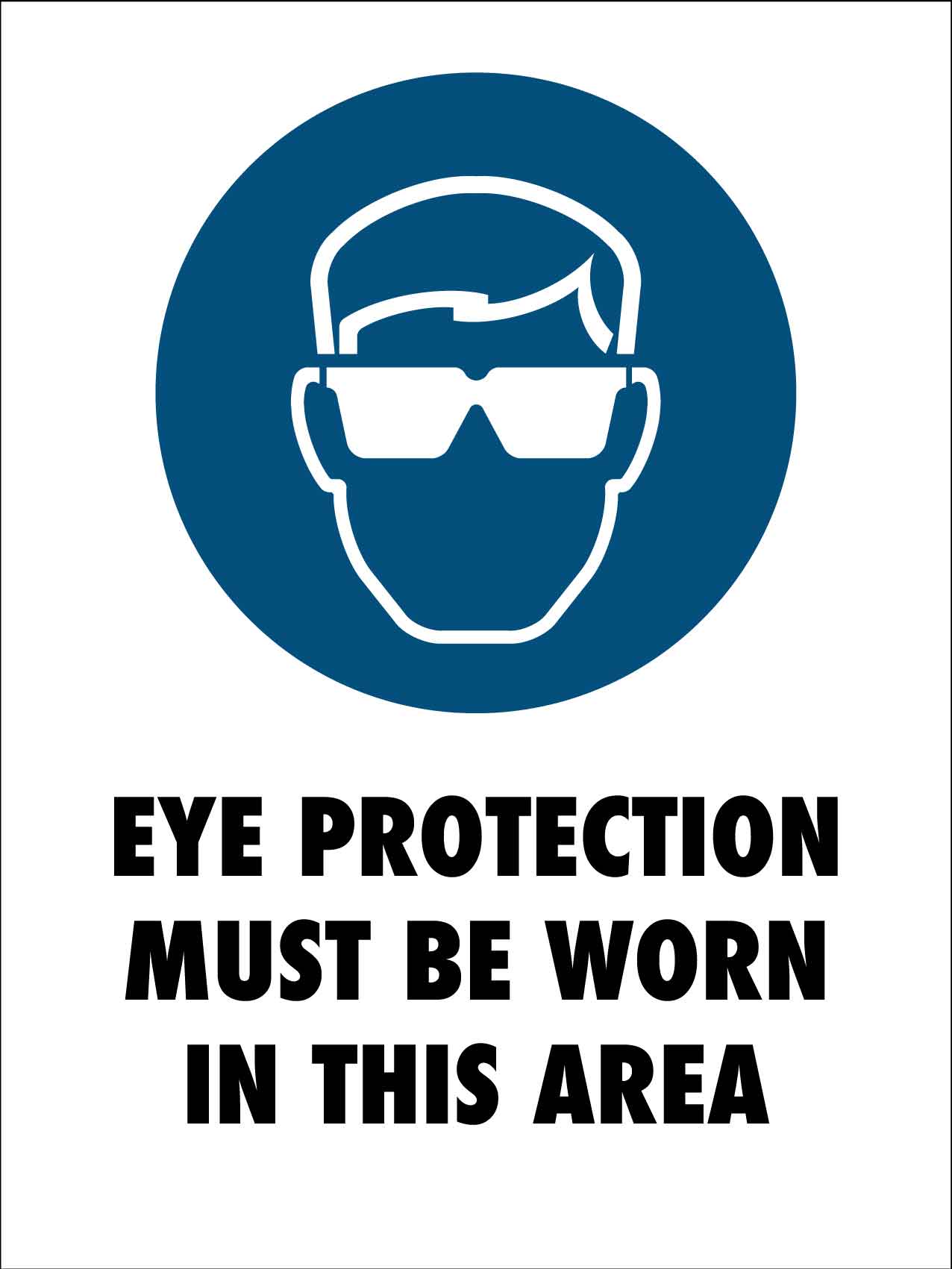 Eye Protection Must Be Worn In This Area Sign
