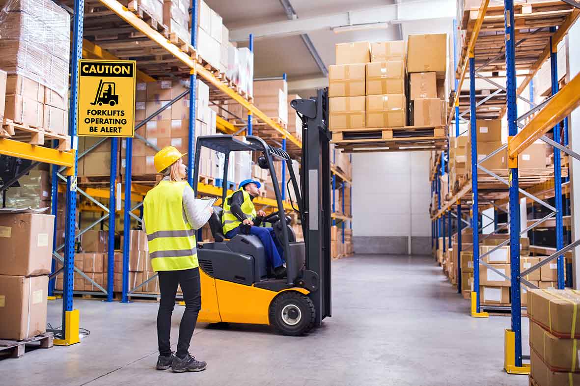 Caution Forklift Operating Be Alert Sign