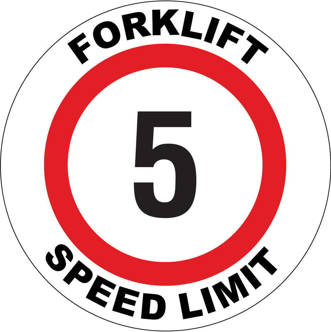 Forklift Speed Limit 5 Decal