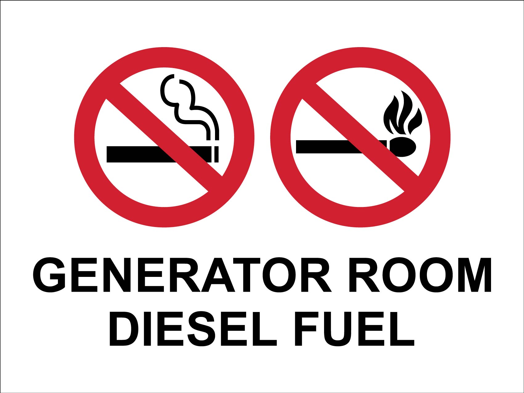 Generator Room Diesel Fuel No Smoking No Sign – New Signs