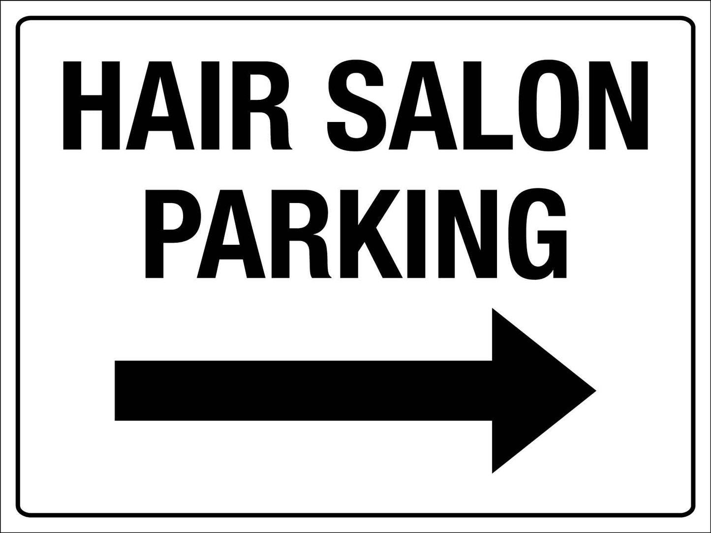 Hair Salon Parking Right Arrow Sign