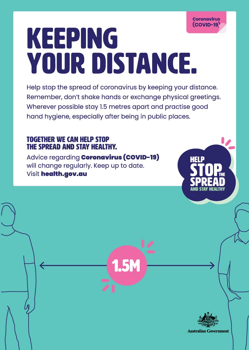 Keeping Your Distance Covid-19 Australian Government Sign