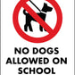 No Dogs Allowed On School Grounds Sign
