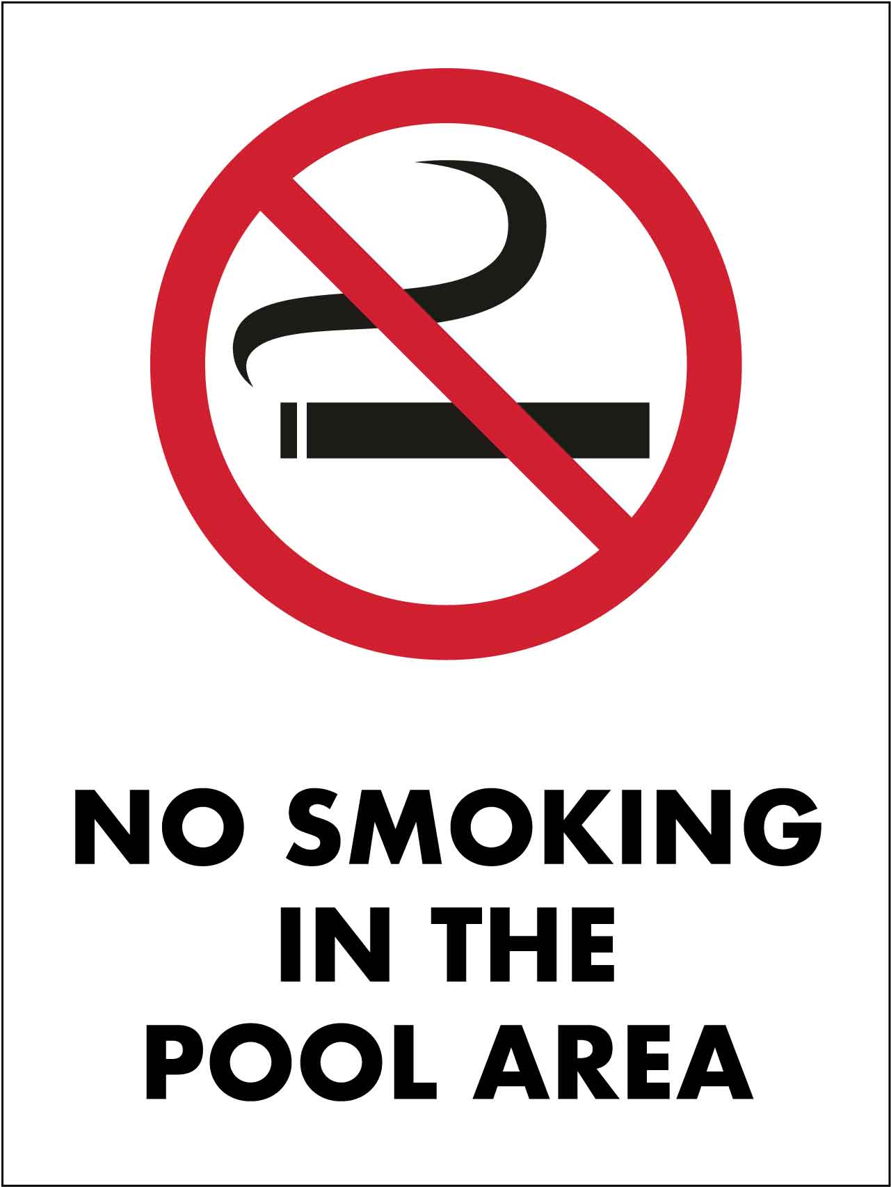 No Smoking In The Pool Area Sign