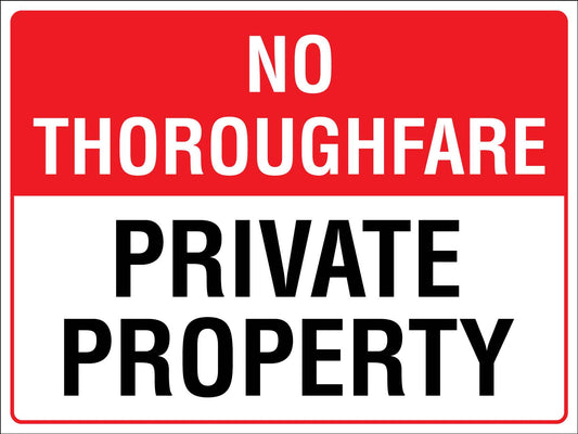 No Thoroughfare Private Property Sign