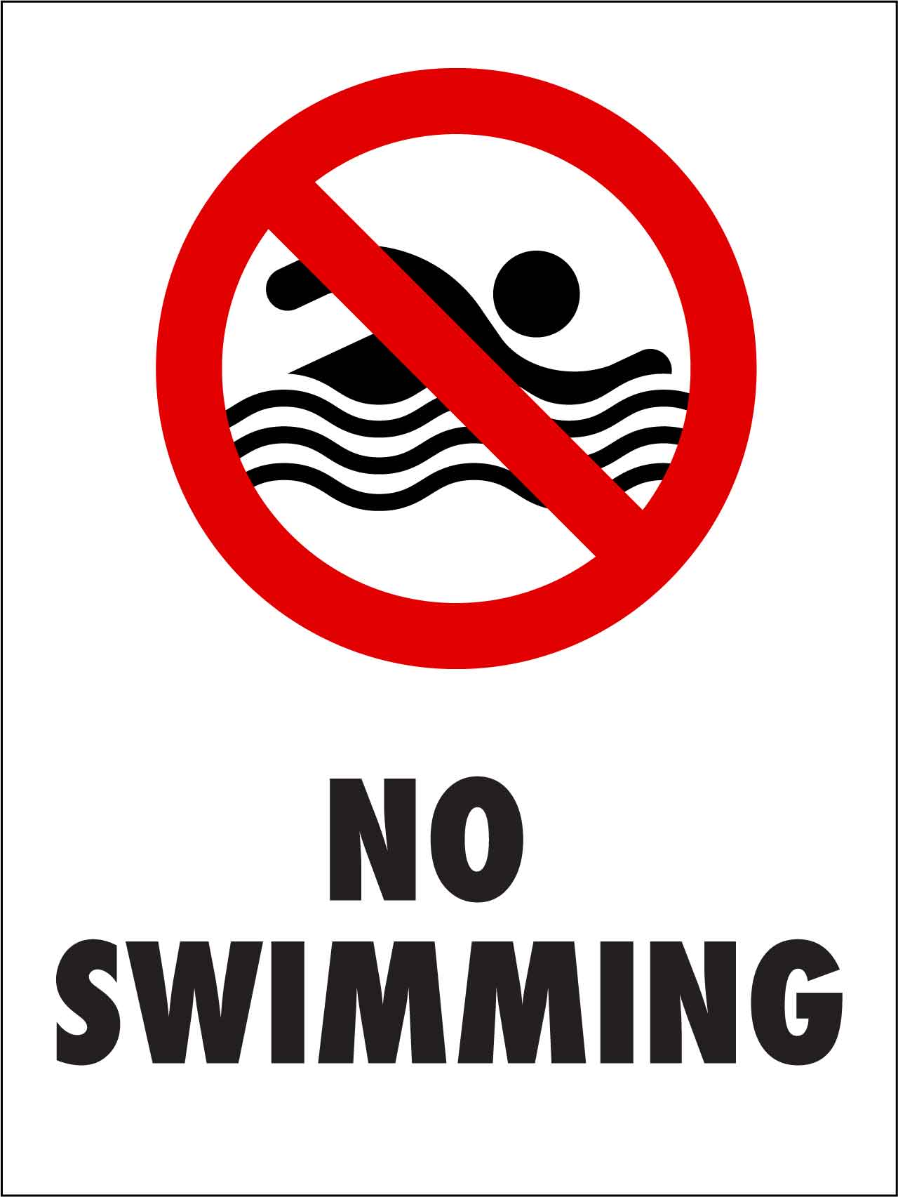No Swimming Sign