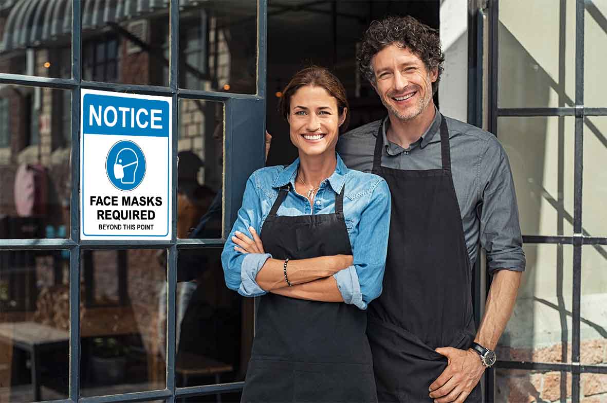 Notice Please Wear A Face Mask Thank You Sign