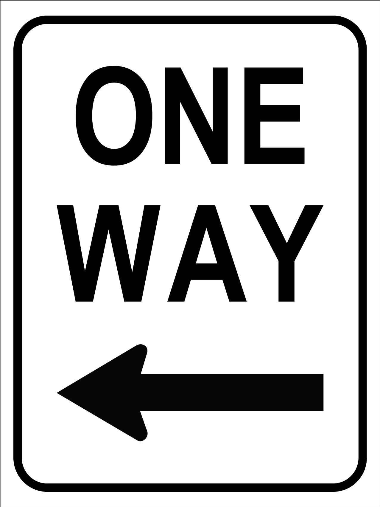 One Way Left Sign