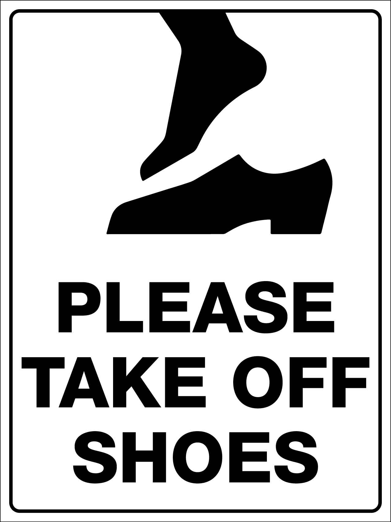 Please Take Off Shoes Sign