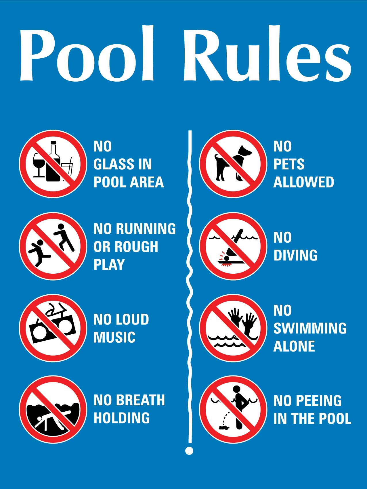 Pool Rules 6 Sign New Signs 