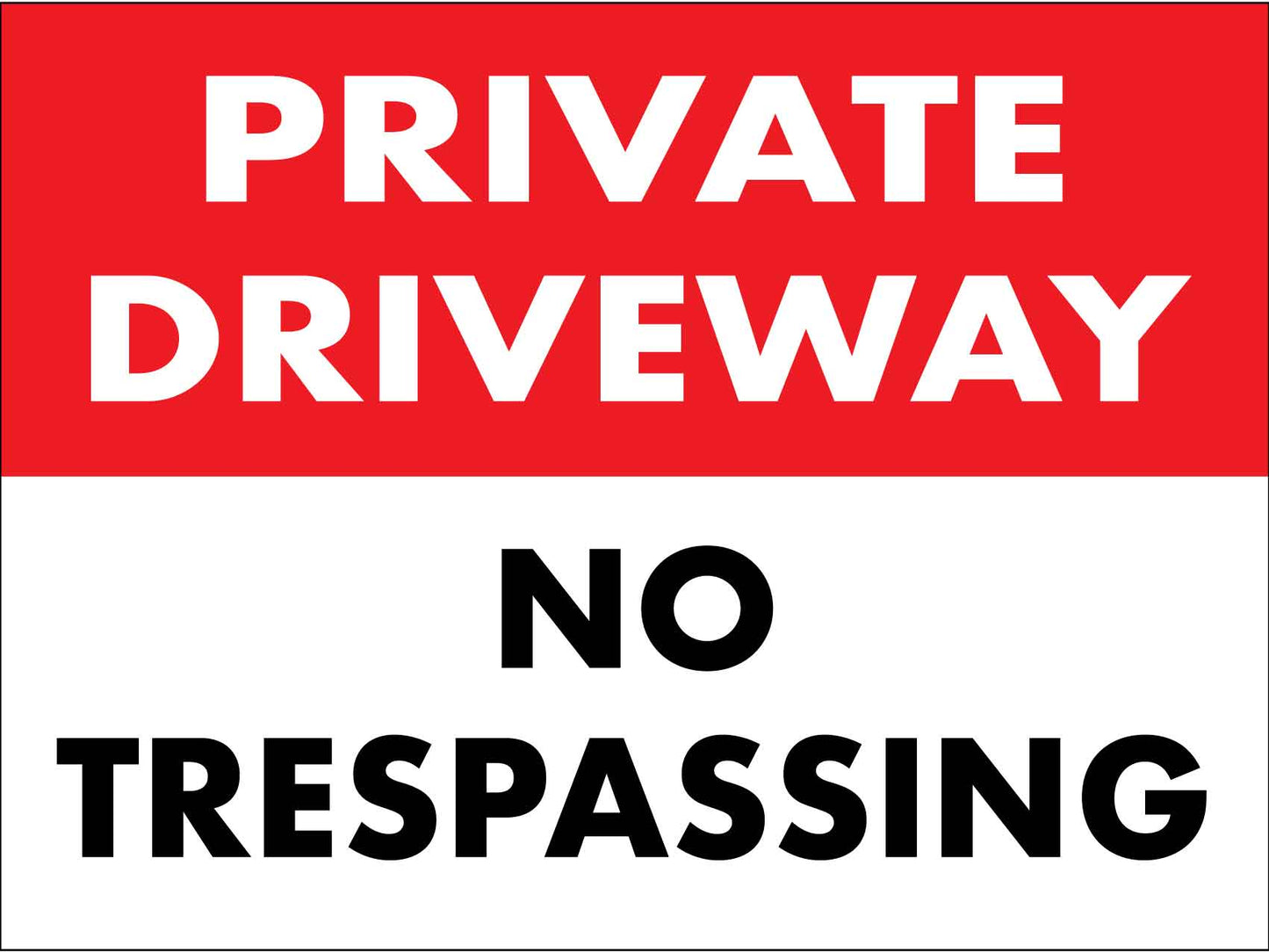 Private Driveway No Trespassing Sign