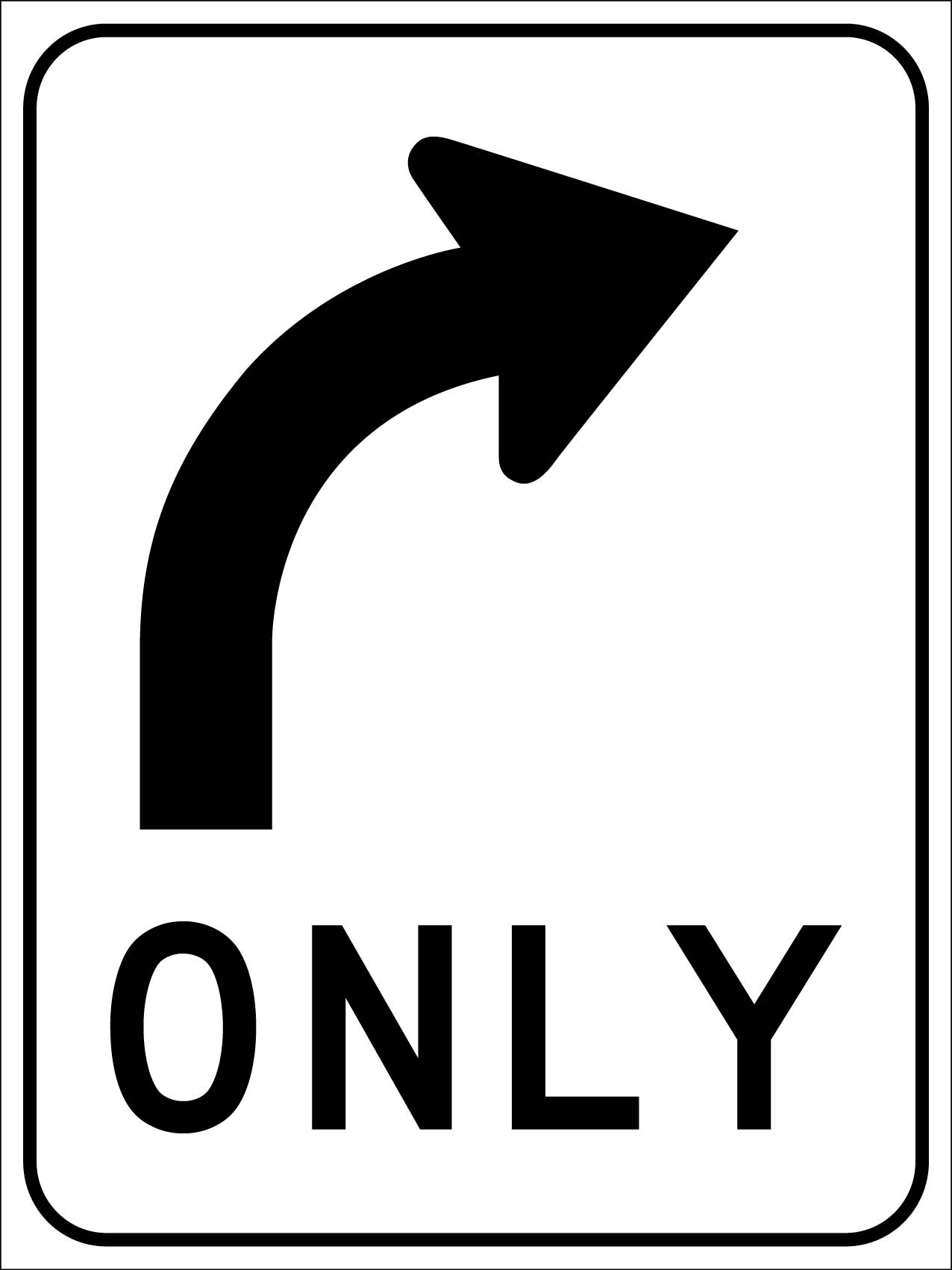 Right Turn Only Sign