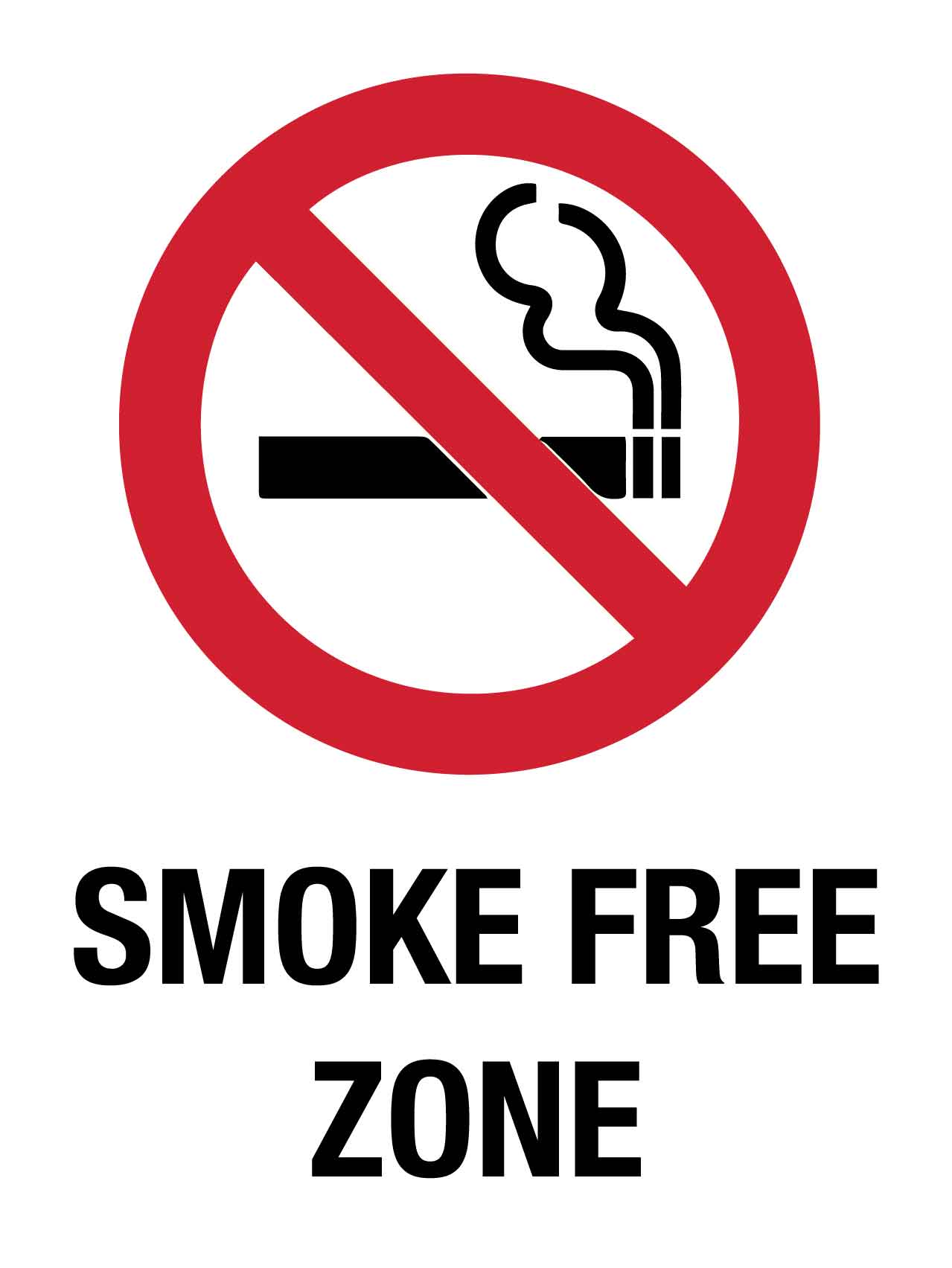 Smoke Free Zone Sign