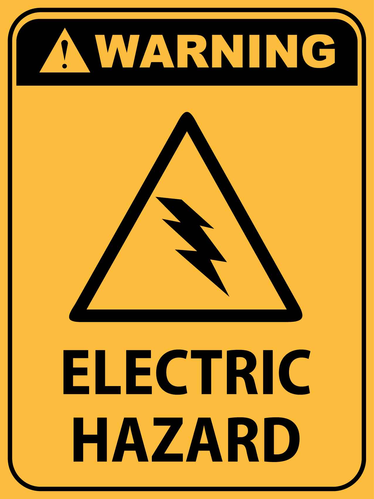 Warning Electrical Hazard Sign