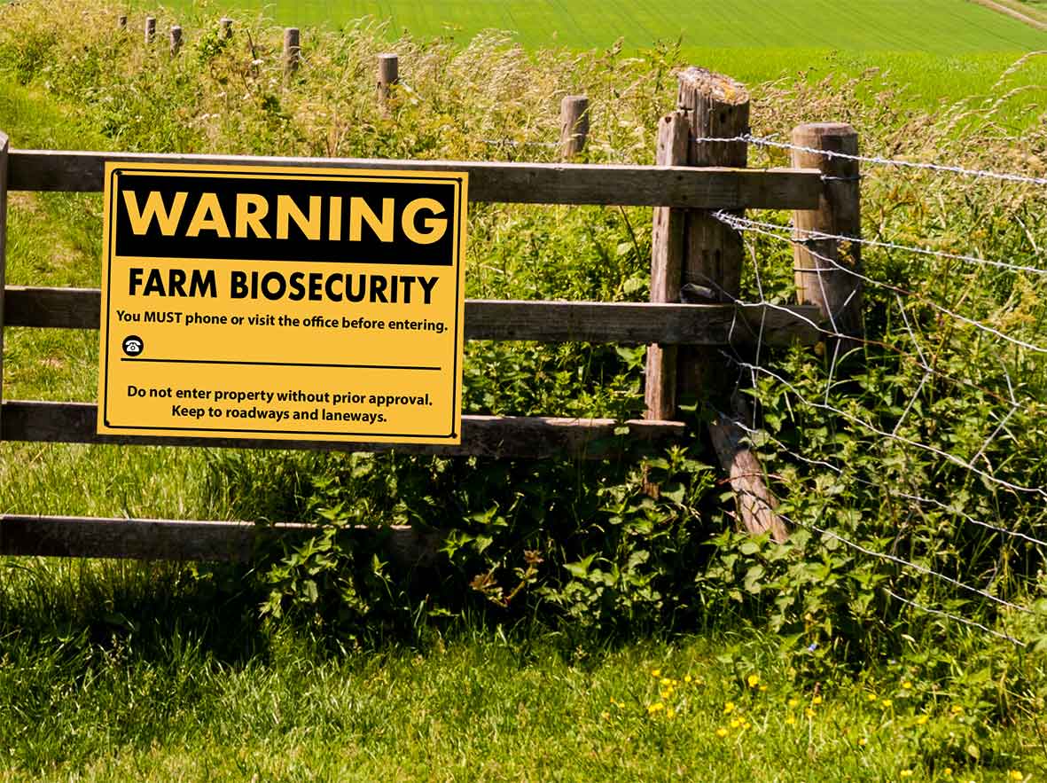 Warning Farm Biosecurity Sign