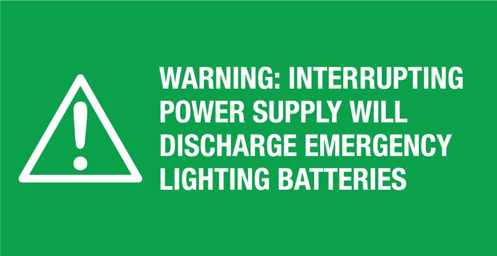 Warning Interrupting Power Supply Small Sign