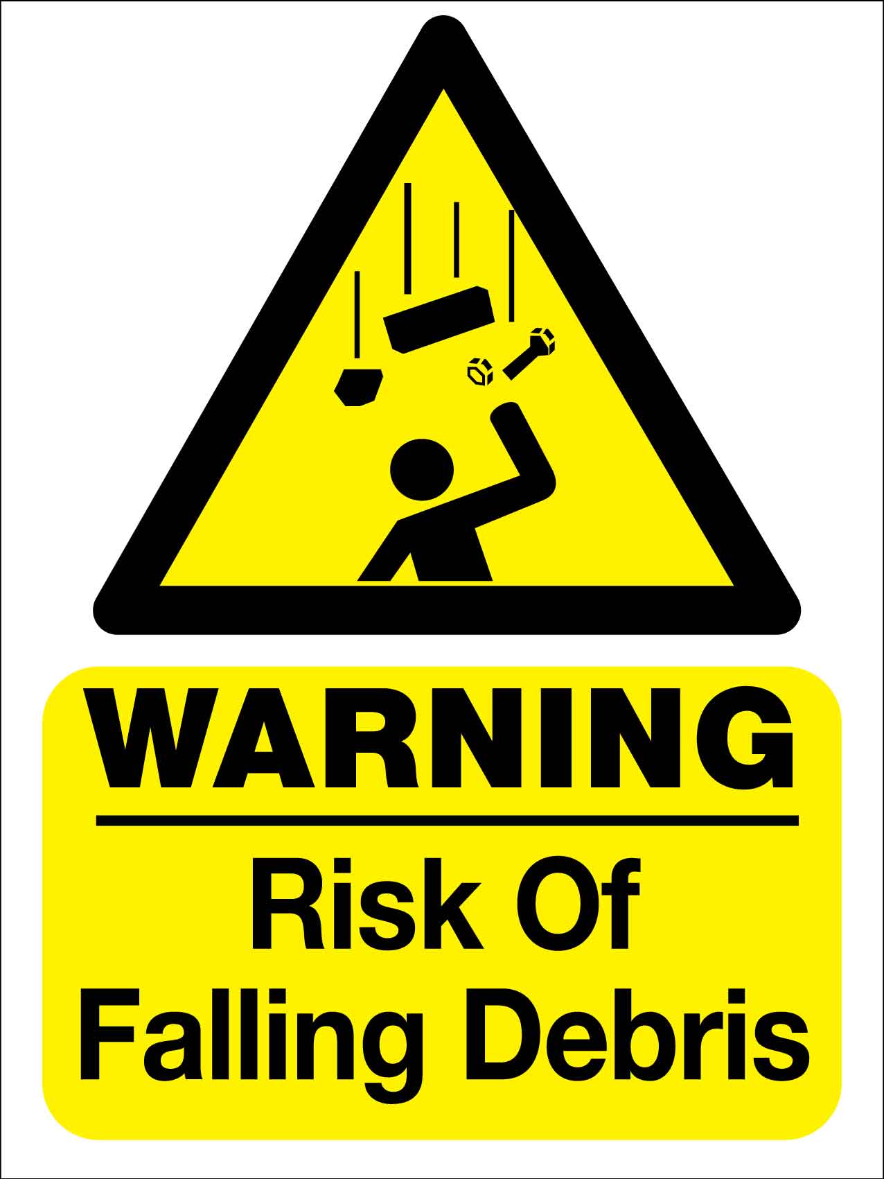 Warning Risk Of Falling Debris Sign