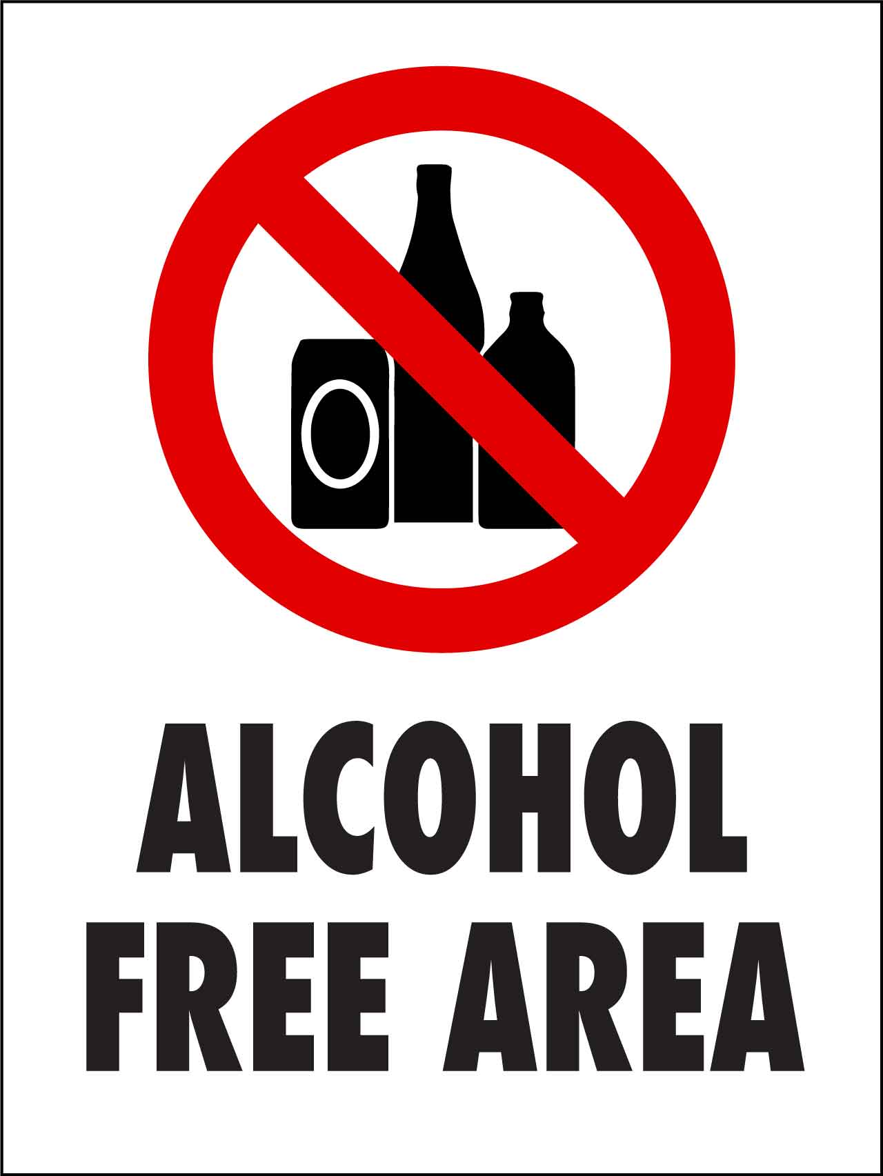 Alcohol Free Area Sign - New Signs