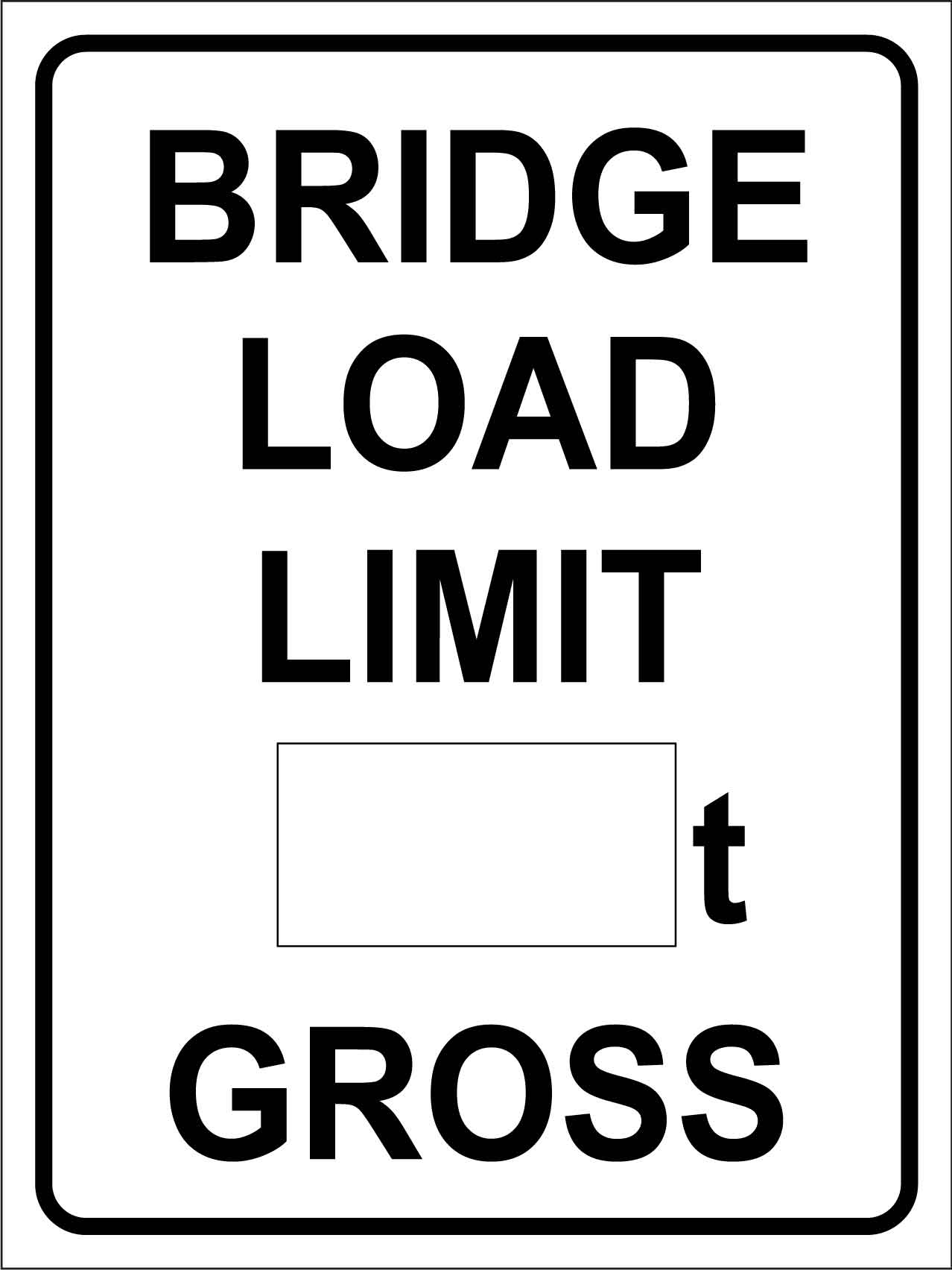 Bridge Load Limit Sign - New Signs