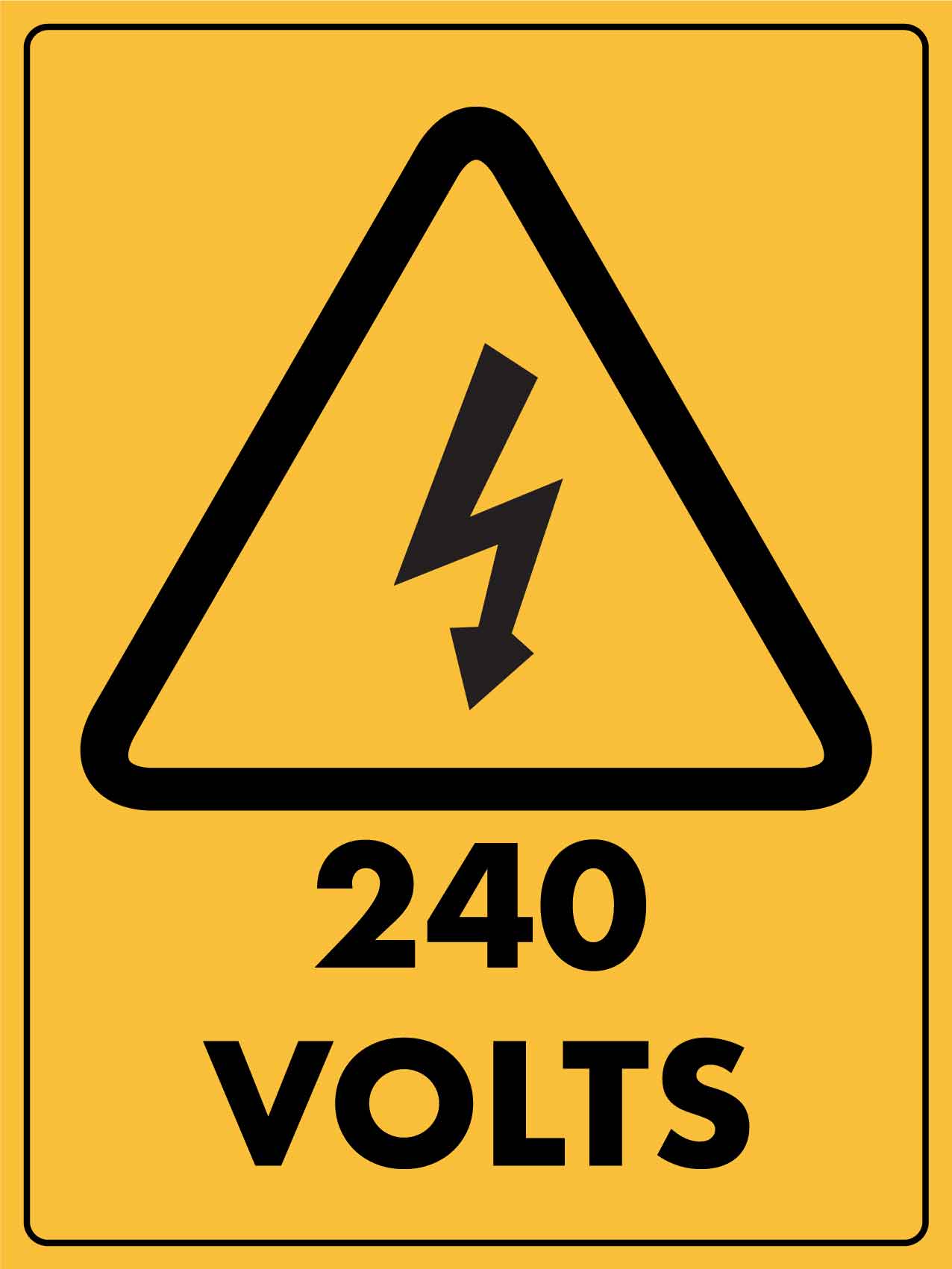 Caution 240 Volts - Electrical Hazard Signs Sign - New Signs