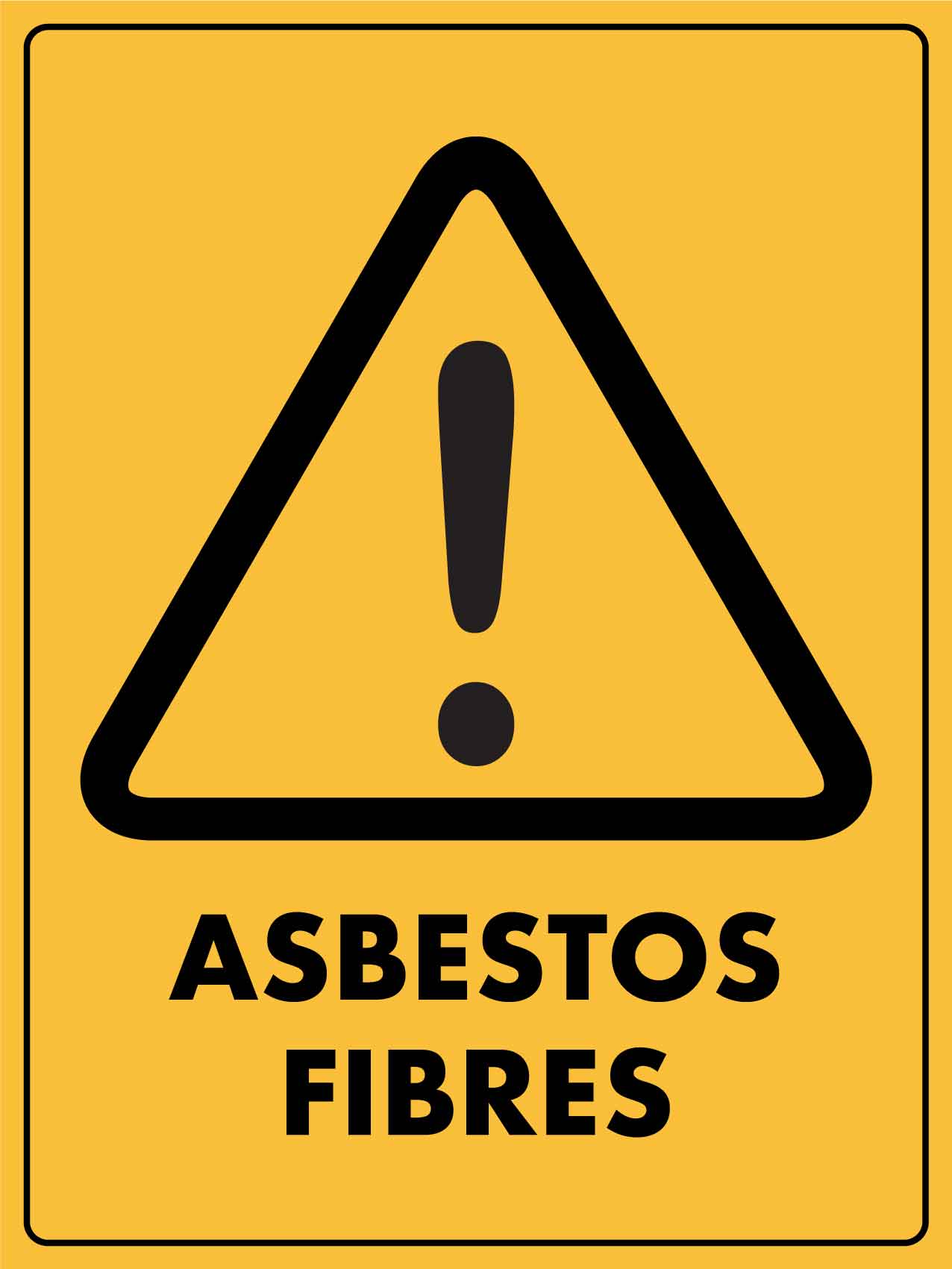 Caution Asbestos Fibres Sign - New Signs