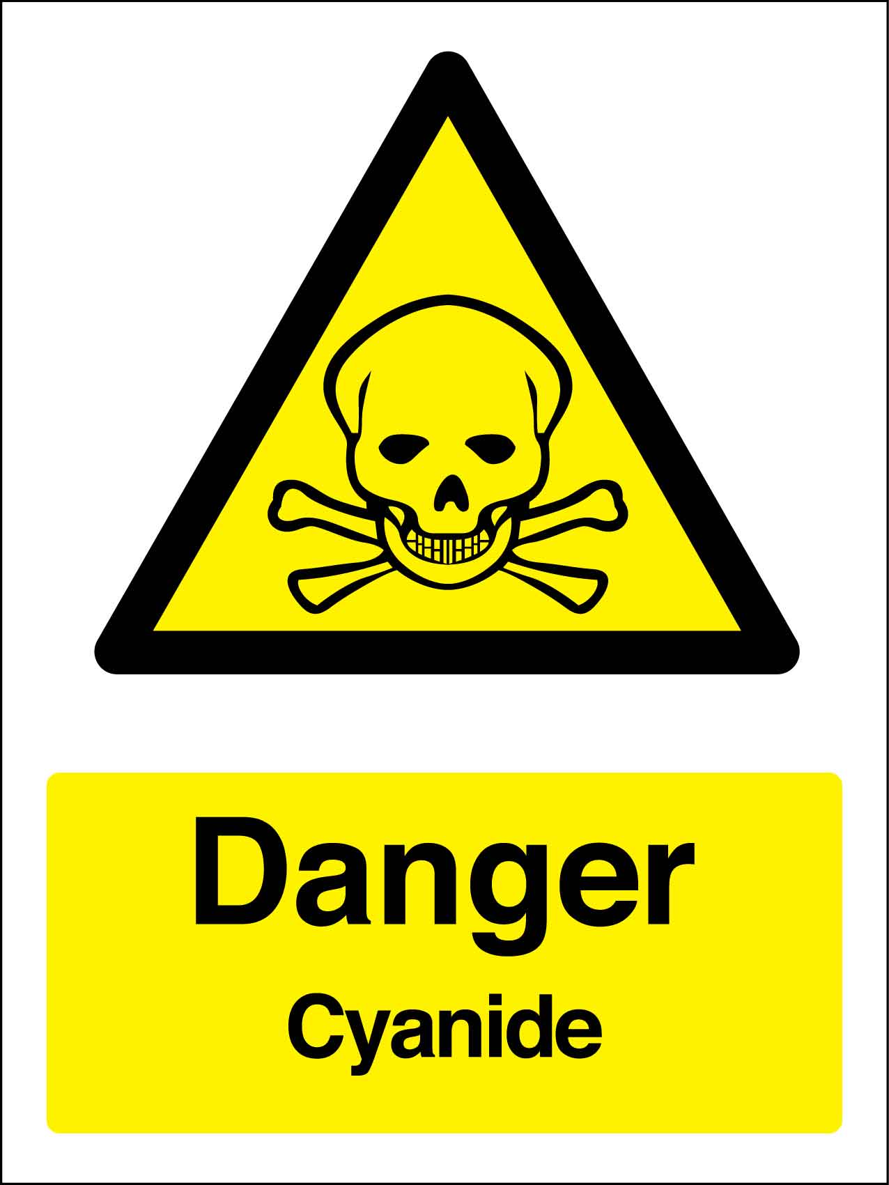 Caution Danger Cyanide Sign - New Signs