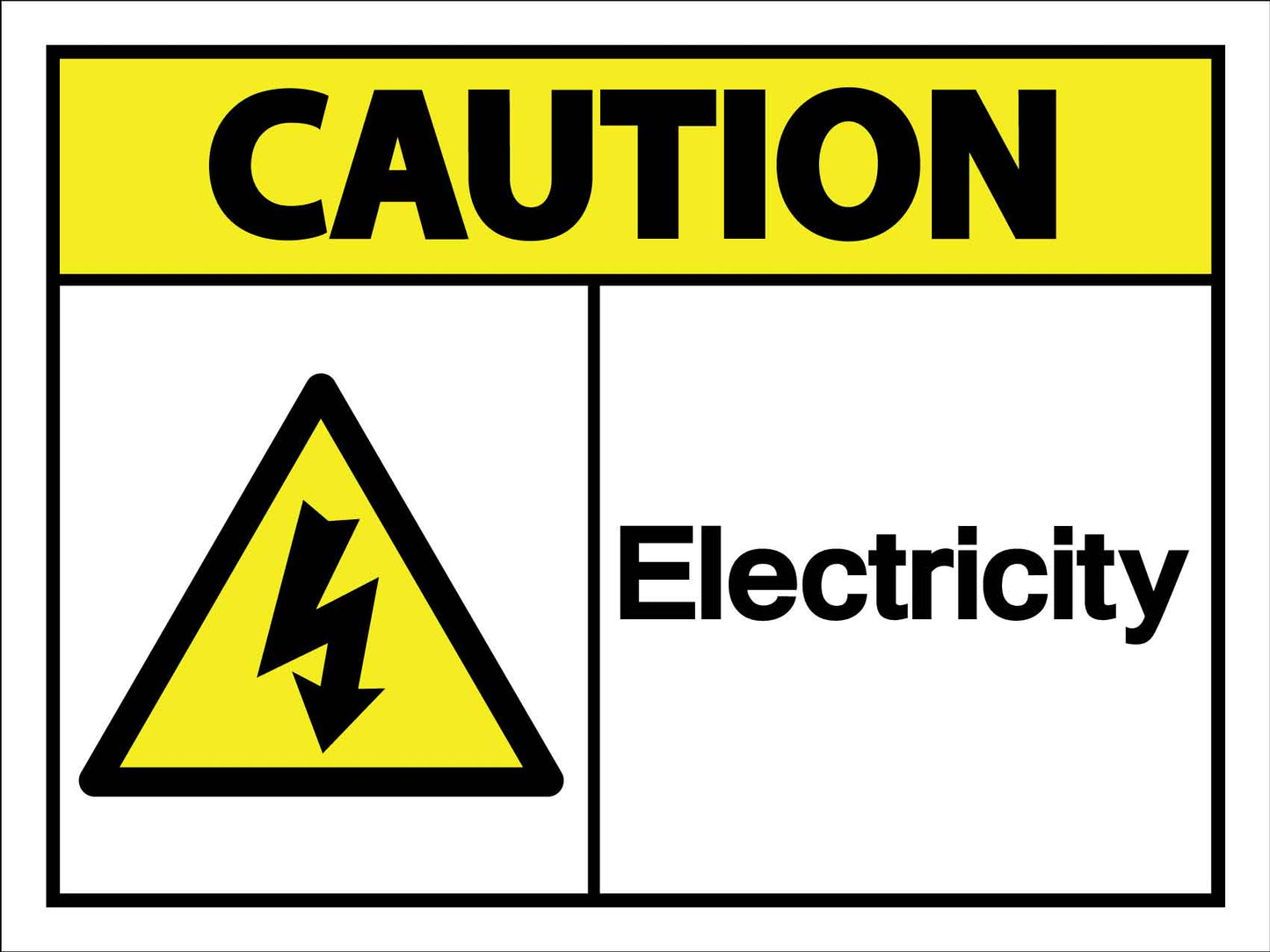 Caution Electricity Sign - New Signs