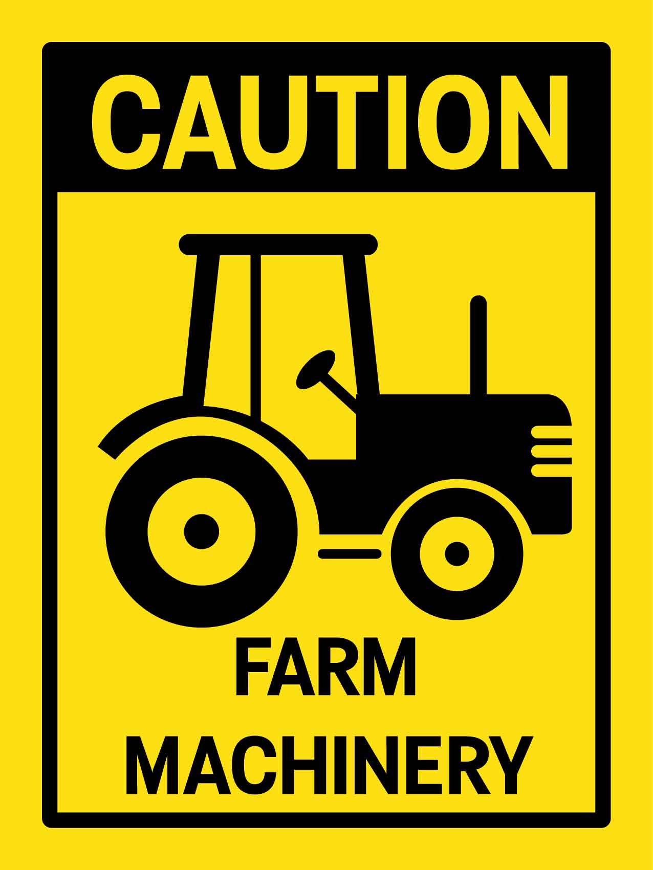 Caution Farm Machinery Sign - New Signs