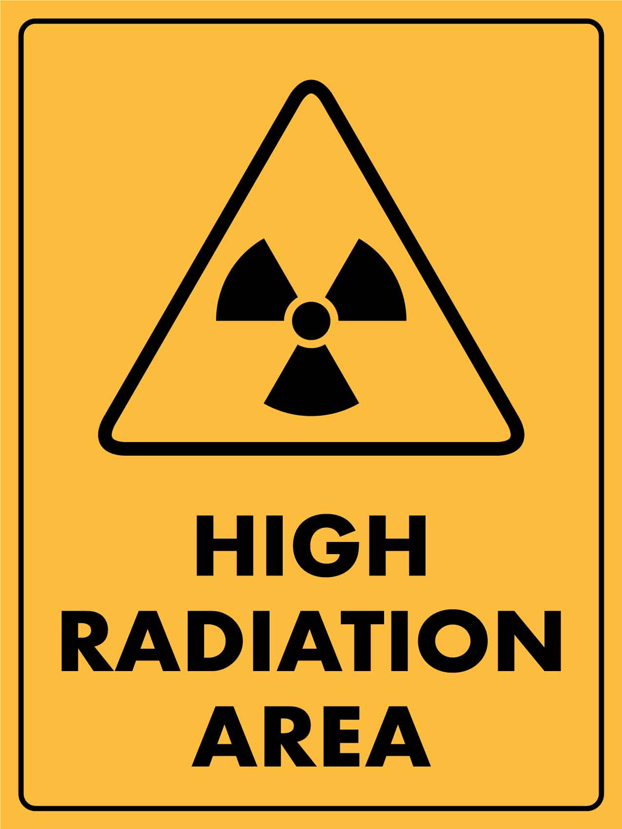 Caution High Radiation Area Sign - New Signs