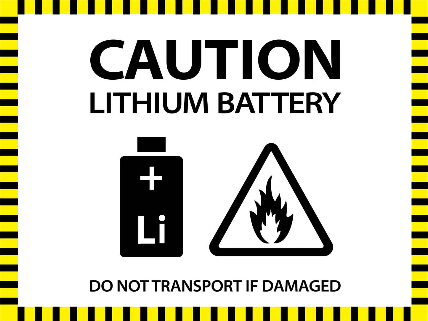 Caution Lithium Battery Sign - New Signs