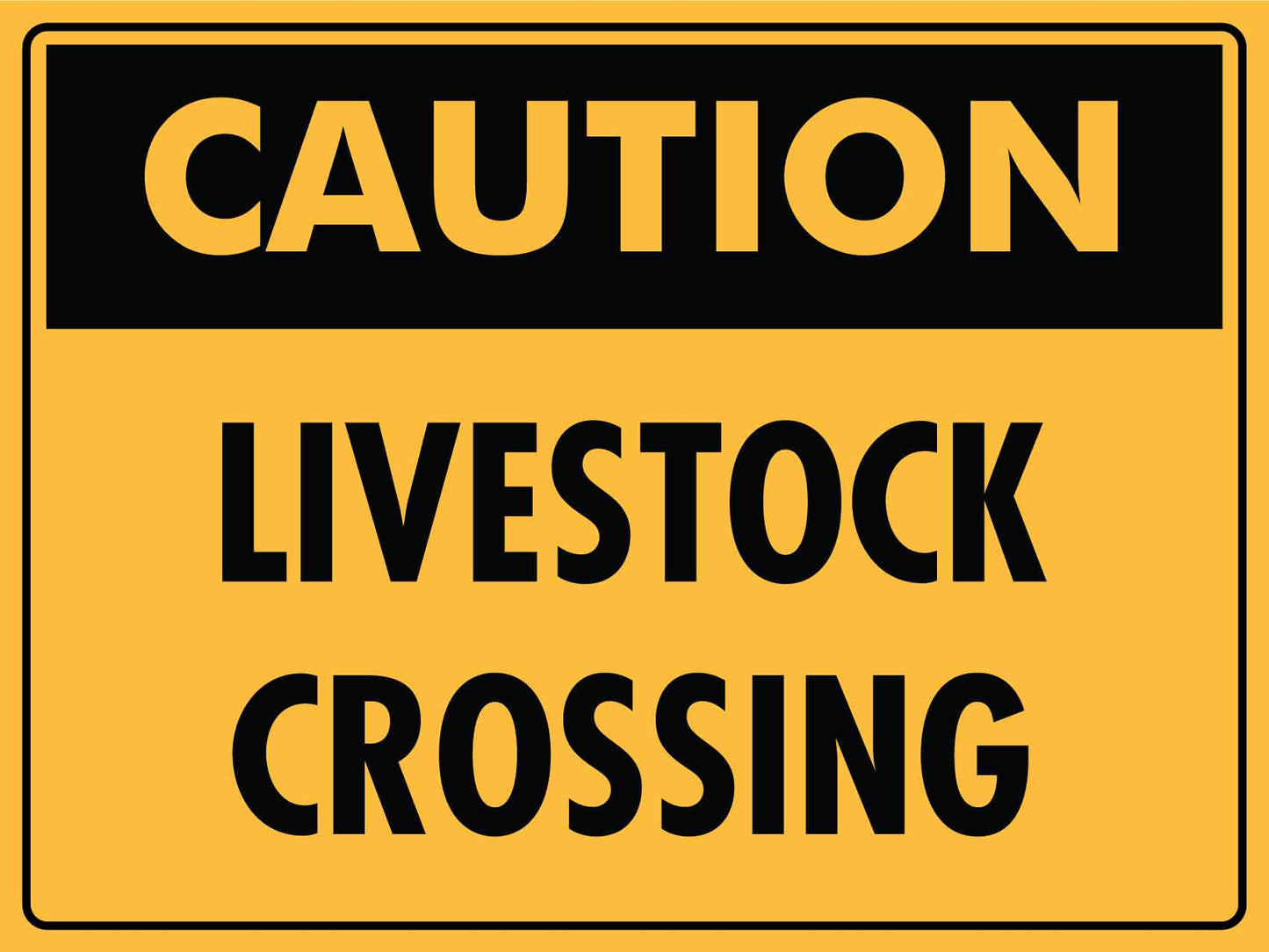 Caution Livestock Crossing Sign - New Signs