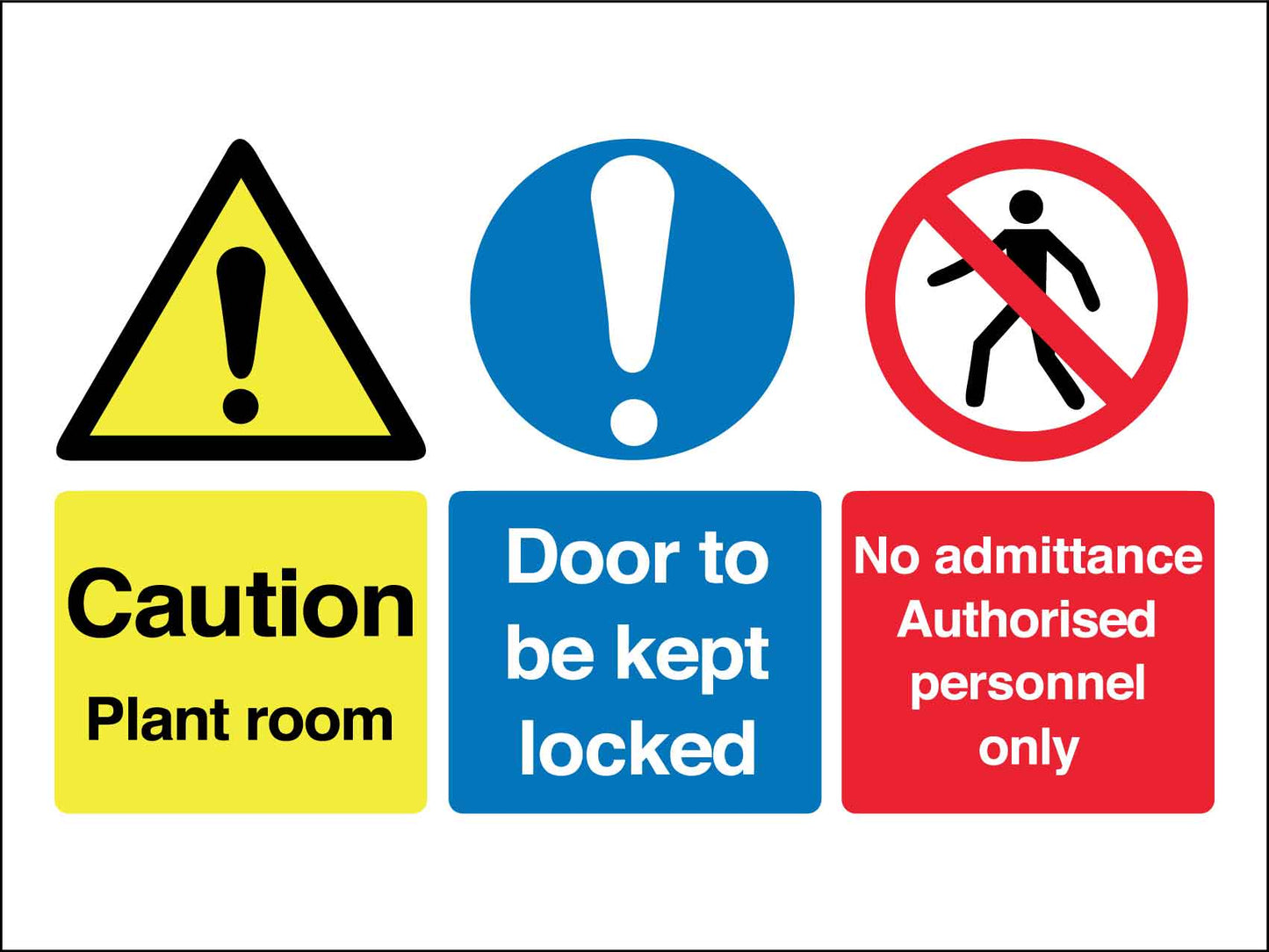 Caution Plant Room No Entry Sign - New Signs