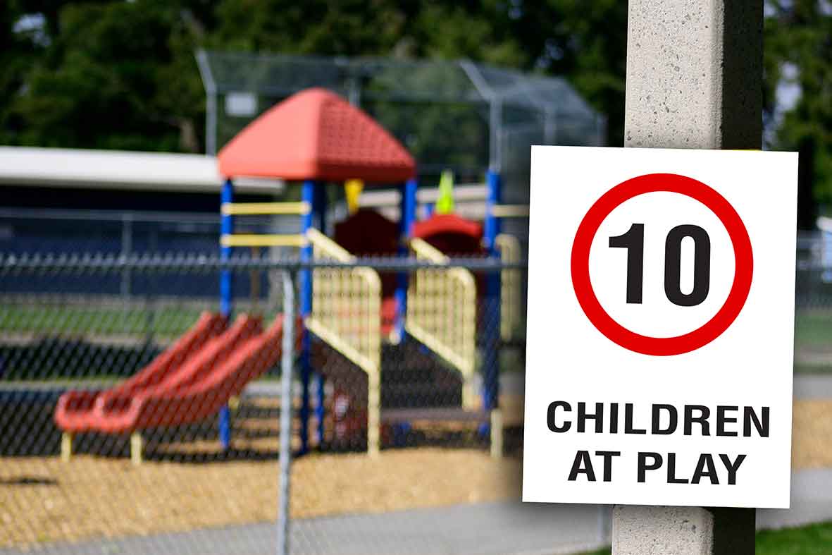 Children At Play 10km Speed Limit Sign - New Signs